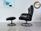 Ekorness Stressless Recliner with Ottoman - Vintage 1970s