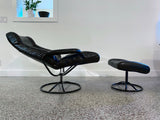 Ekorness Stressless Recliner with Ottoman - Vintage 1970s