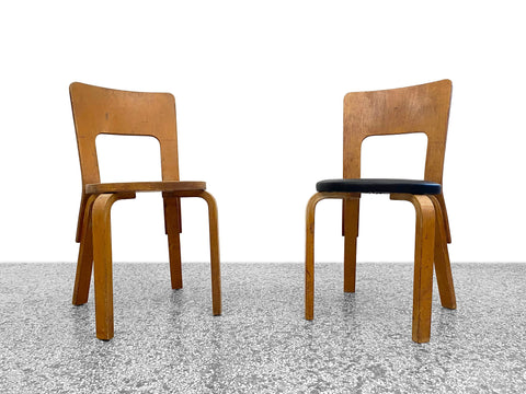 Alvar Aalto Model 66 chairs produced by Finmar in Finland 1930s