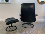 Ekorness Stressless Recliner with Ottoman - Vintage 1970s