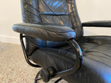 Ekorness Stressless Recliner with Ottoman - Vintage 1970s