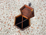 Hexagonal Cocobolo Rosewood Jewelry Box with Dividers