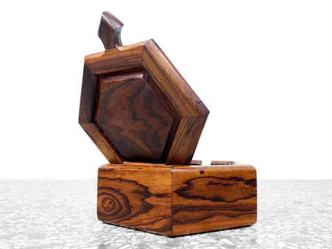 Hexagonal Cocobolo Rosewood Jewelry Box with Dividers