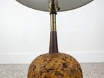 Walnut and Cork Table Lamp by Lynard -  Mid Century Modern