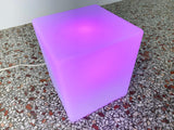 Color Changing LED Laurel Frosted Cube Lamp - Mid Century Modern