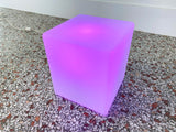 Color Changing LED Laurel Frosted Cube Lamp - Mid Century Modern