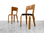 Alvar Aalto Model 66 Chairs by Finmar - a Pair