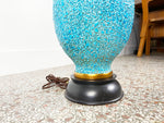 Blue Lava Glaze Ceramic Table Lamp by Marbro - Mid Century Modern