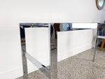 Mid Century Modern Chrome and Smoked Glass Console Table