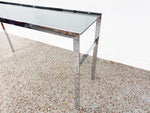 Mid Century Modern Chrome and Smoked Glass Console Table