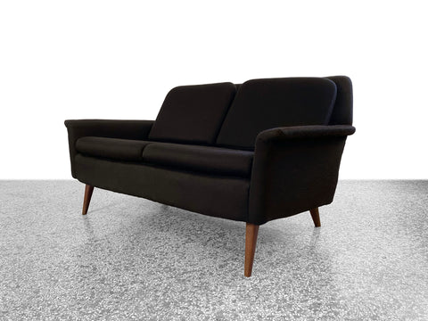 Folke Ohlsson for DUX Two-Seat Sofa - Original Black Wool Upholstery