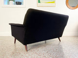 Folke Ohlsson for DUX Two-Seat Sofa - Original Black Wool Upholstery