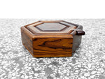 Hexagonal Cocobolo Rosewood Jewelry Box with Dividers