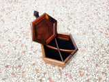 Hexagonal Cocobolo Rosewood Jewelry Box with Dividers