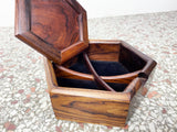 Hexagonal Cocobolo Rosewood Jewelry Box with Dividers