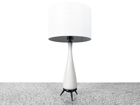 Atomic Mid Century Modern Ceramic Table Lamp with Tripod Base