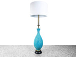 Blue Lava Glaze Ceramic Table Lamp by Marbro - Mid Century Modern