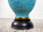 Blue Lava Glaze Ceramic Table Lamp by Marbro - Mid Century Modern