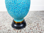 Blue Lava Glaze Ceramic Table Lamp by Marbro - Mid Century Modern