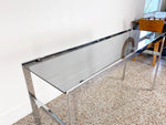 Mid Century Modern Chrome and Smoked Glass Console Table