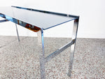 Mid Century Modern Chrome and Smoked Glass Console Table