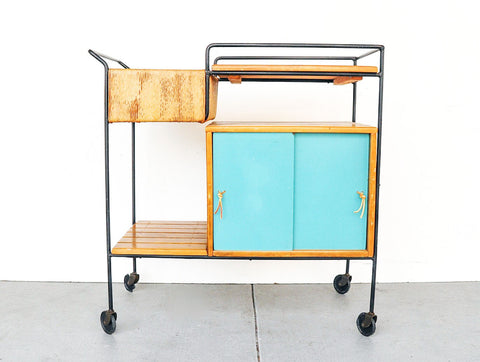 Vintage Mid Century Modern Bar Cart by Arthur Umanoff For Raymor 1950s