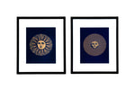 Piero Fornasetti Sun and Moon Screenprints - a Pair