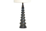 Black Mercury Glass Table Lamp - Mid Century Modern - Hollywood Regency - Art Deco
