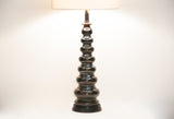 Black Mercury Glass Table Lamp - Mid Century Modern - Hollywood Regency - Art Deco