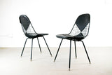 Eames for Herman Miller DKR Wire Shell Chairs with Black Bikini Covers - Mid Century Modern