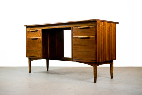 Vintage Mid Century Modern Walnut Executive Desk