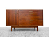 Jens Risom Mid-Size Credenza - Walnut and Brass